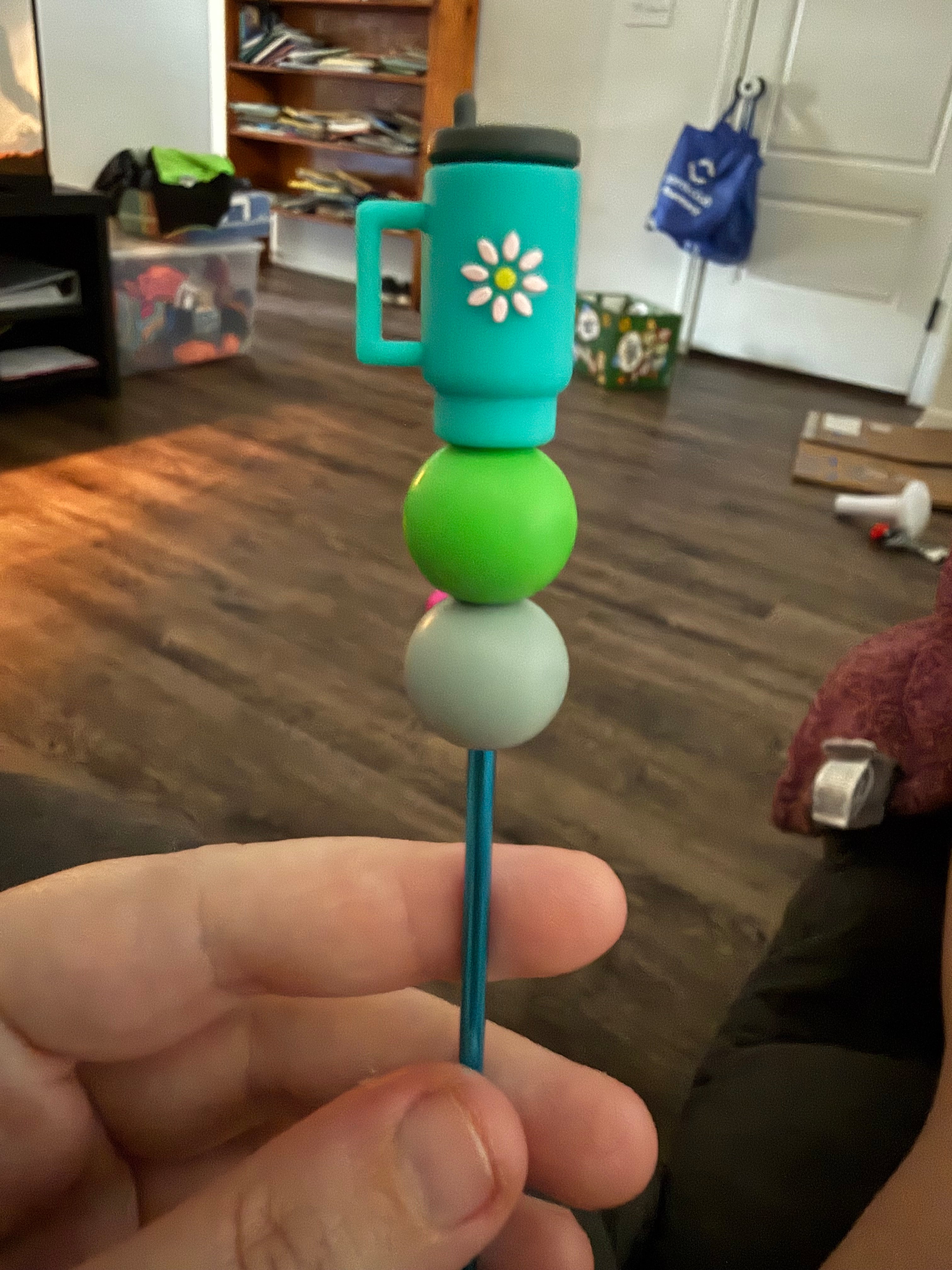 Blue cup stuffy stick