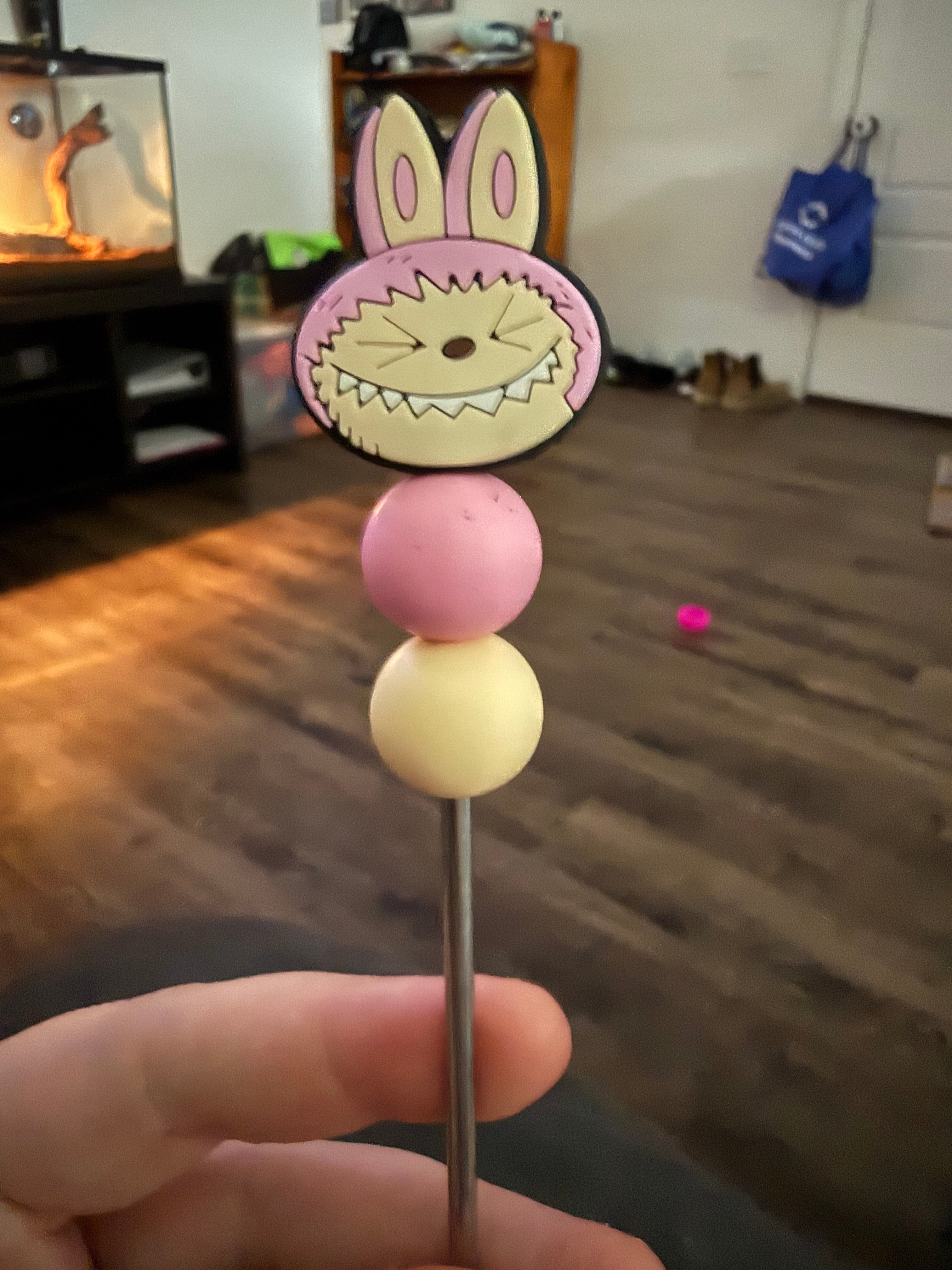 Pink Labubu stuffy stick