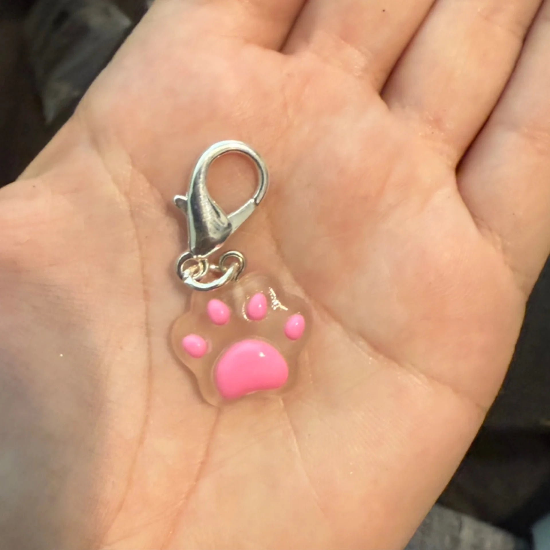 Pink paw stitch marker