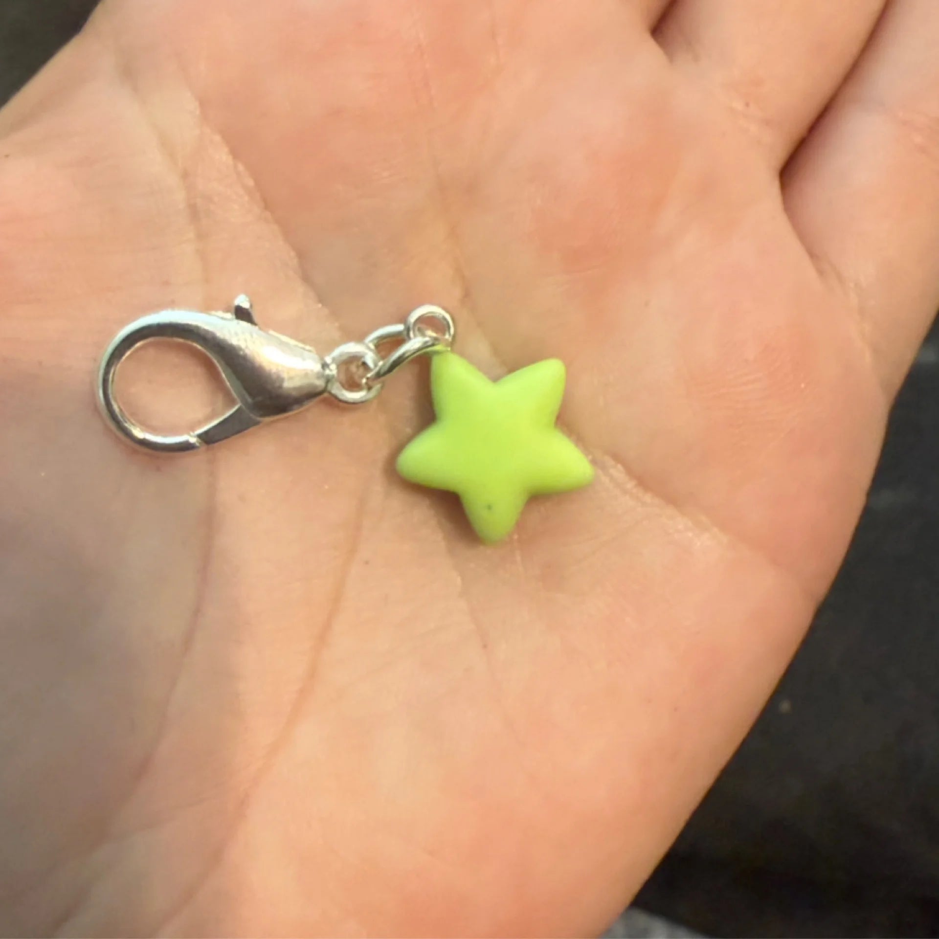 Green star stitch marker