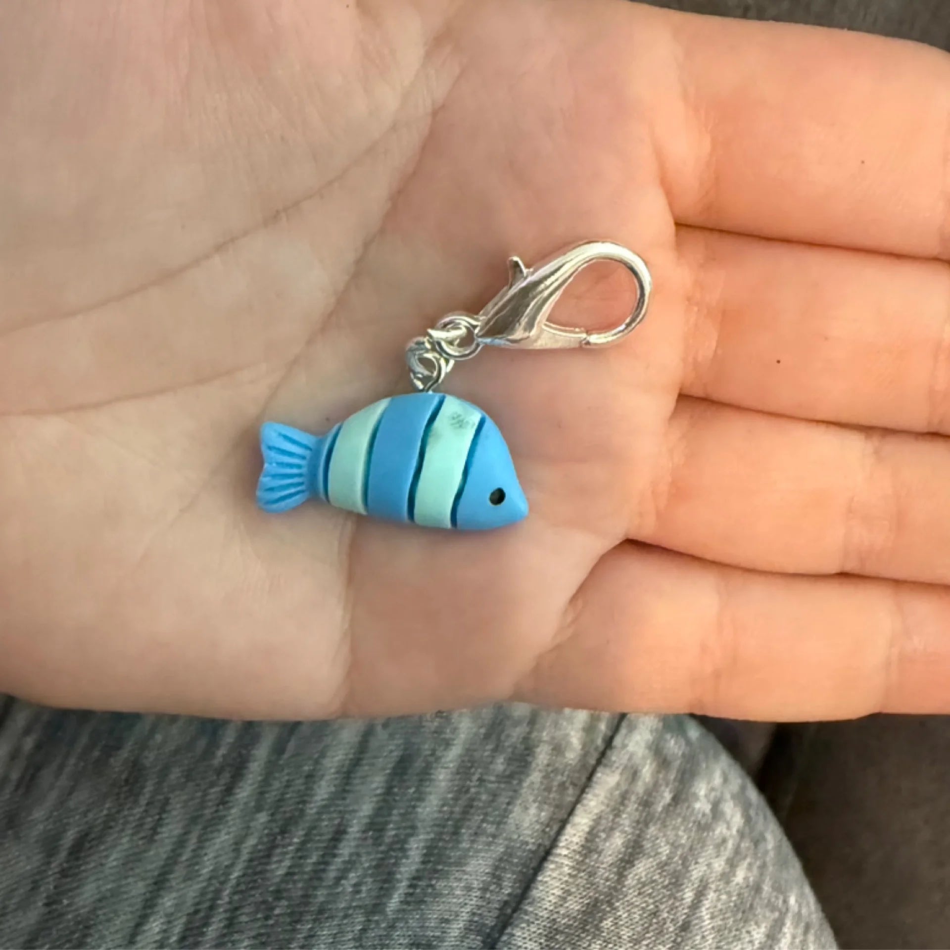 Blue fish stitch marker